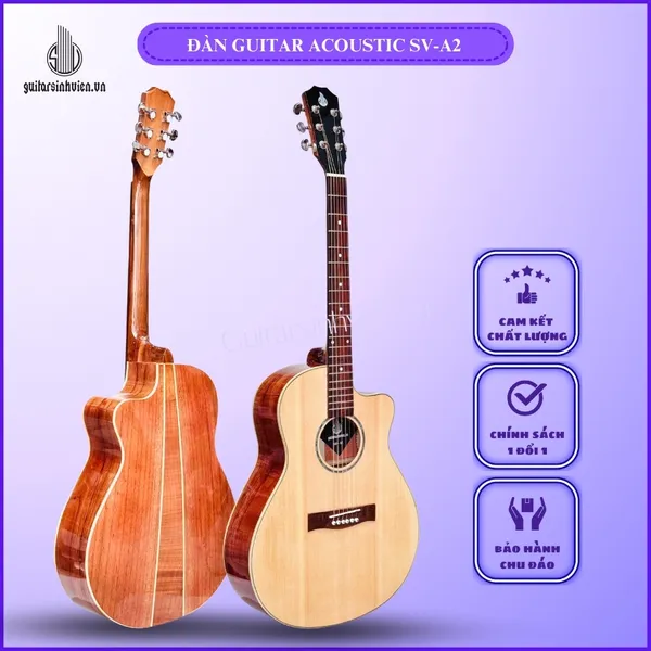 💥HOT💥 Đàn Guitar Acoustic Tập Chơi Gỗ Hồng Đào SV-A2