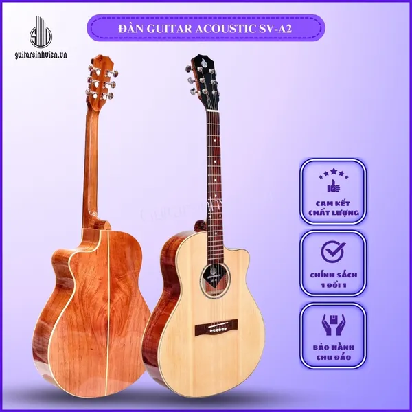 💥HOT💥 Đàn Guitar Acoustic Tập Chơi Gỗ Hồng Đào SV-A2