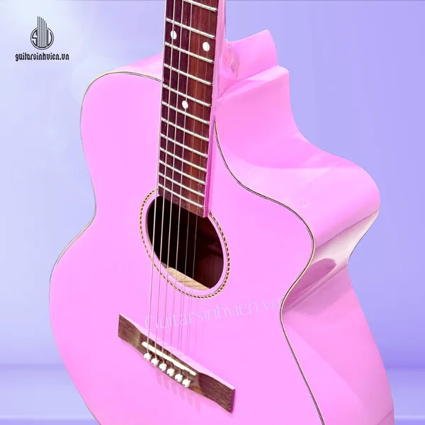 Đàn Guitar Acoustic Màu Hồng Dễ Thương SV-A1CL