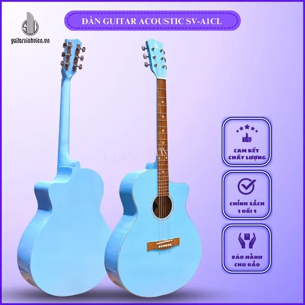 Đàn Guitar Acoustic Màu Xanh Dương SV-A1CL