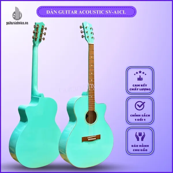 Đàn Guitar Acoustic Màu Xanh Ngọc SV-A1CL