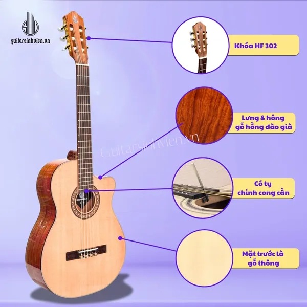 Đàn Guitar Classic Gỗ Hồng Đào SV-C3