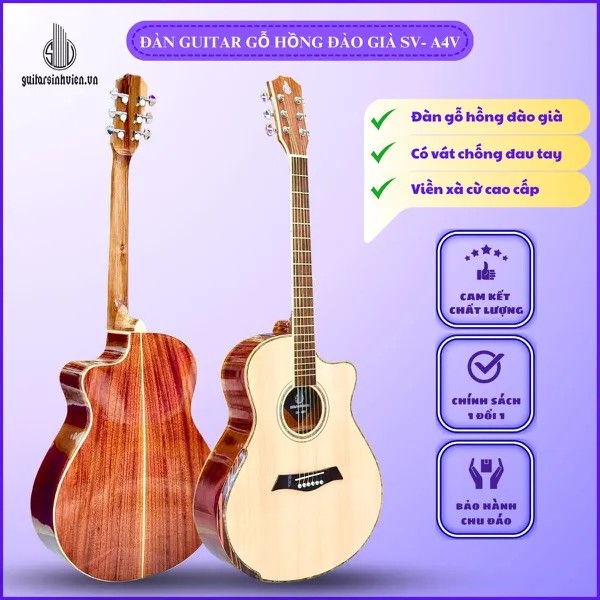 Guitar Acoustic Gỗ Hồng Đào Già Vát Bavel SV-A4V