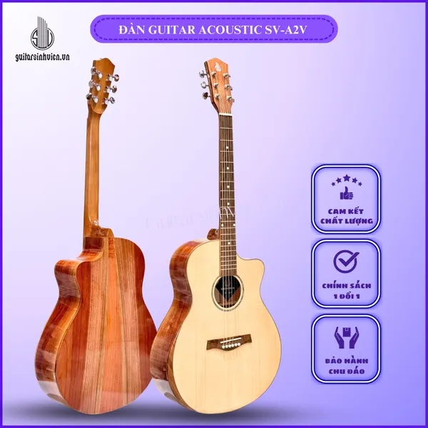 💥HOT💥 Guitar Acoustic Gỗ Hồng Đào Vát Bavel SV-A2V