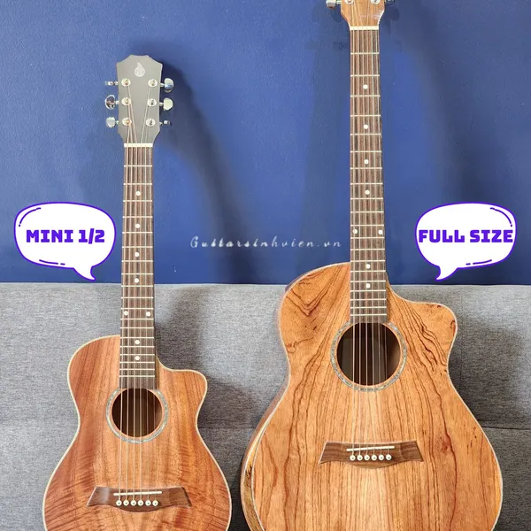 Đàn Guitar Mini Acoustic Size 1/2 Full Gỗ Hồng Đào FM2