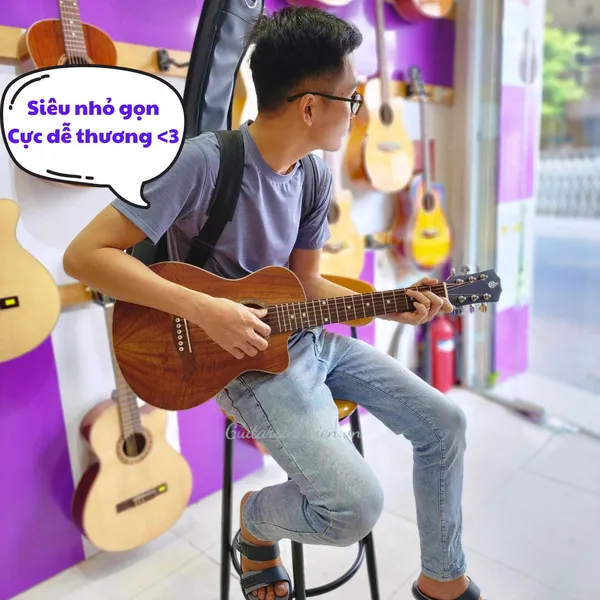 Đàn Guitar Mini Acoustic Size 1/2 Full Gỗ Hồng Đào FM2