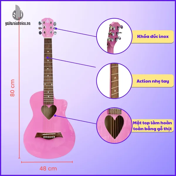 Đàn Guitar Mini Size 1/2 - Phiên Bản Đặc Biệt Mã M1