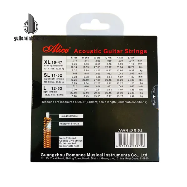 Dây Đàn Guitar Acoustic Alice AWR486 Chính Hãng