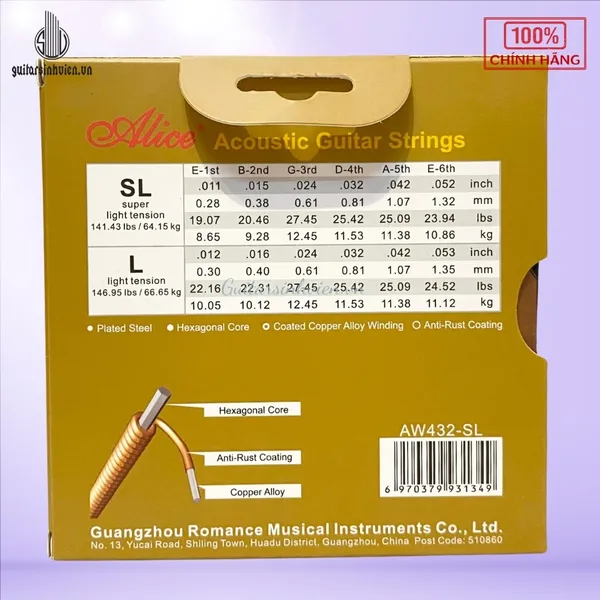 Dây Đàn Guitar Acoustic Alice AW432