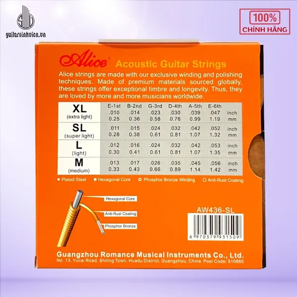 Dây Đàn Guitar Acoustic Alice AW436