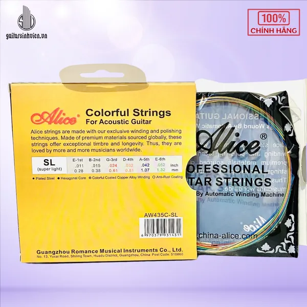 Dây Đàn Guitar Acoustic Nhiều Màu Alice AW435C