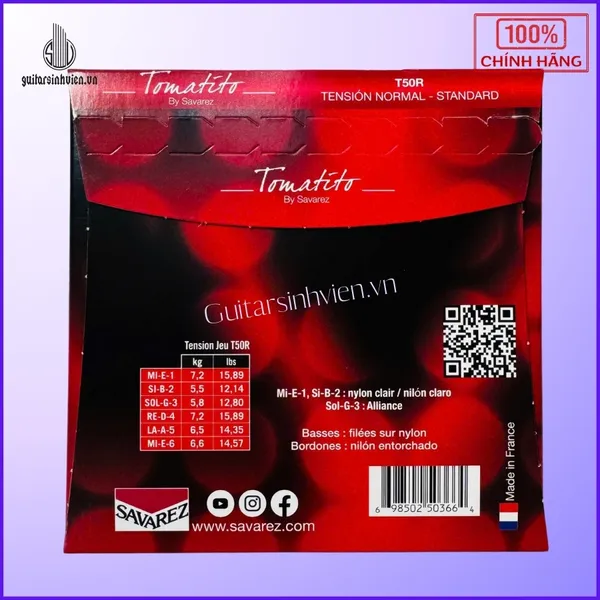 Dây Đàn Guitar Classic Chính Hãng Savarez Tomatito T50R 