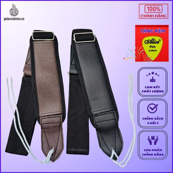 Dây Đeo Đàn Guitar Thùng/ Guitar Điện Kiểu Bassic - Tặng Kèm 1 Pick Gảy