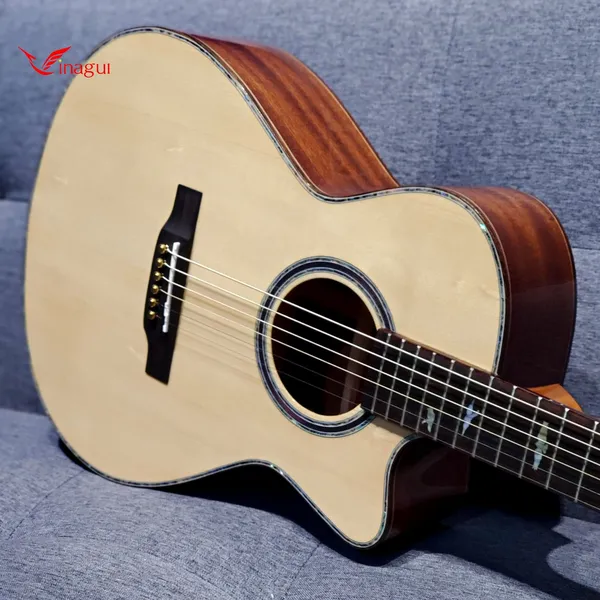 Guitar acoustic custom gỗ mahogay Vinagui cao cấp VM01