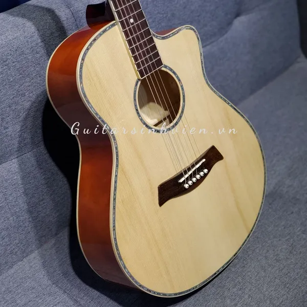 Guitar tập chơi acoustic cẩn trai cao cấp - X1
