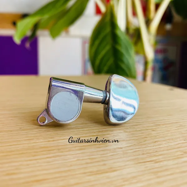 Khóa đàn guitar acoustic đúc inox màu bạc 