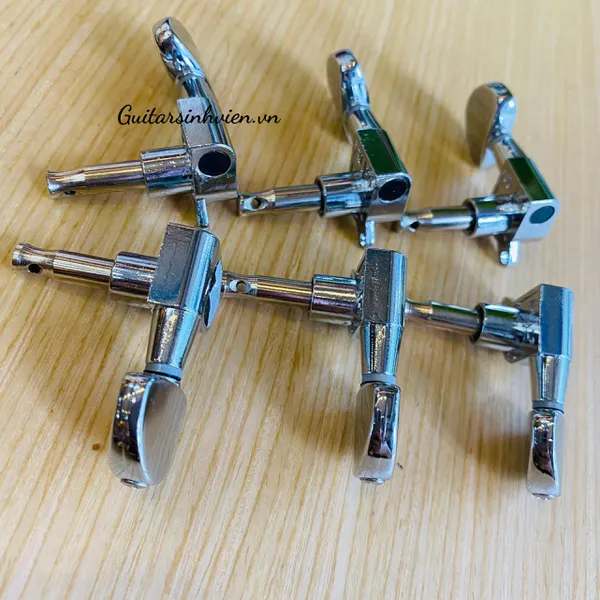 Khóa đàn guitar acoustic đúc inox màu bạc 