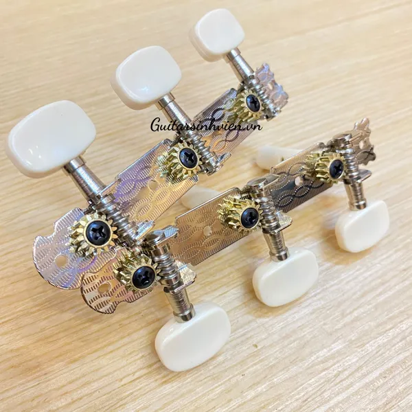 Khóa đàn guitar classic viền bạc 