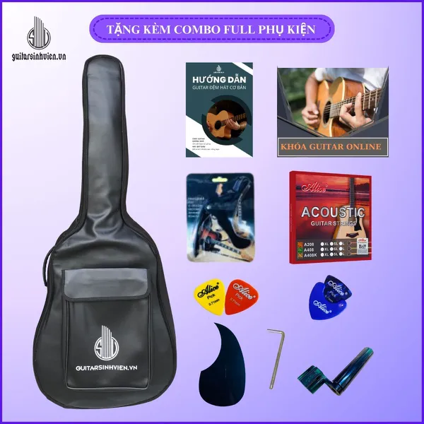 Đàn Guitar Acoustic Gỗ Sồi Pháp Cao Cấp Mã SV - FA6SV 