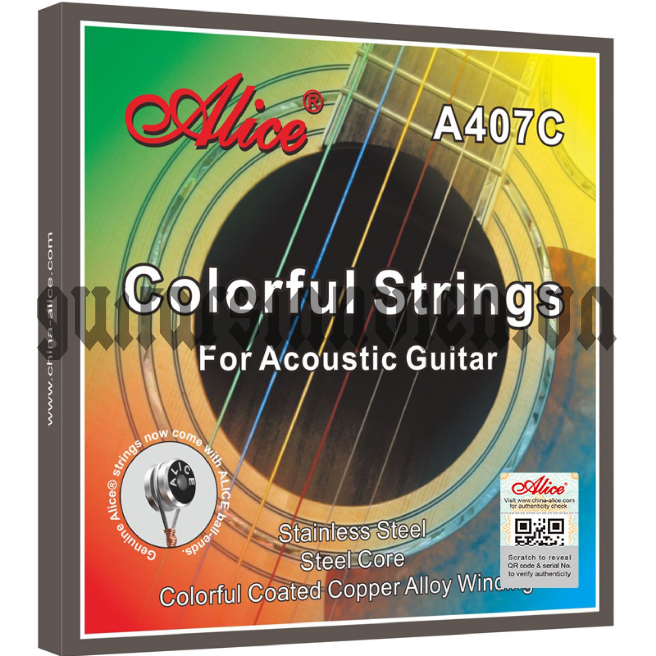 Dây đàn guitar acoustic màu sắc Alice A407C