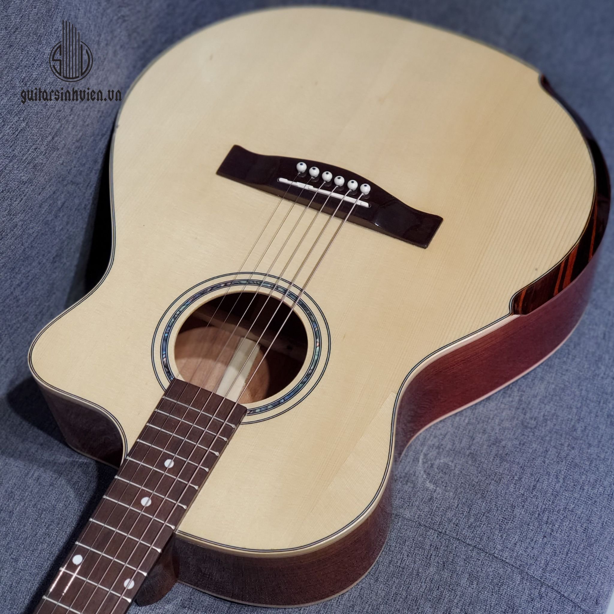 Guitar Acoustic Gỗ Hồng Đào Có Vát Bavel SV-A2V - Giá Sinh Viên Tại Guitar Sinh Viên