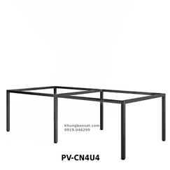 Chân sắt 40x40, khung chân sắt bàn cụm 4 người: PV- CN4U4