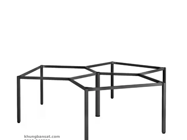 Chân vuông 40x40, Khung chân sắt bàn cụm 3 người: PV- C3V4