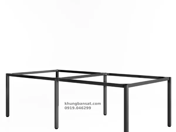 Chân sắt 40x40, khung chân sắt bàn cụm 4 người: PV- CN4U4