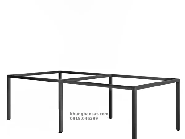 Chân sắt 40x40, khung chân sắt bàn cụm 4 người: PV- CN4U4