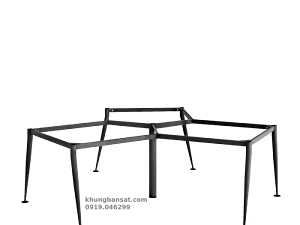 Chân cone 1 tầng, khung chân bàn cụm 3 người: PV- C3C1