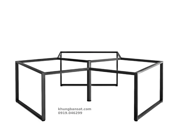  Chân kiềng 25x50, khung chân sắt bàn cụm 3 người: PV- C3K25