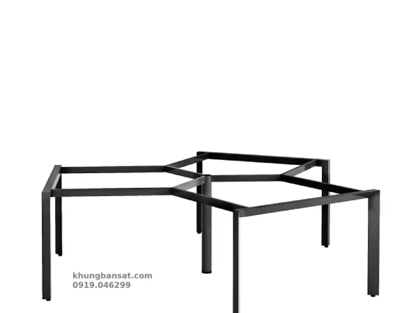 Chân U tam giác 55x55x75, Khung chân sắt bàn cụm 3 chổ: PV-C3TG