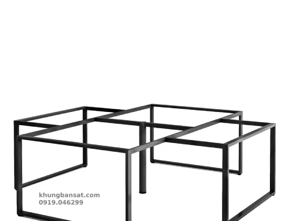 Chân sắt 25x50, khung chân sắt bàn cụm 4 người: PV- G4K25