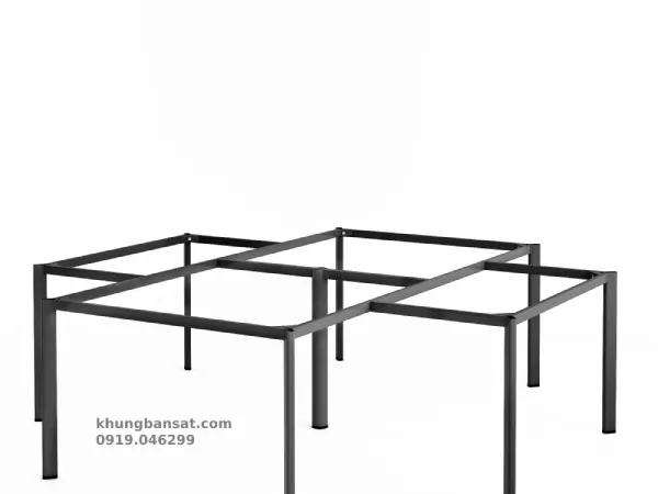 Chân Oval 30x60, khung chân bàn cụm 4 người: PV-C4OV