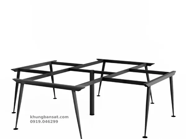 Chân cone 1 tầng, khung chân bàn cụm 4 người: PV- C4CA1