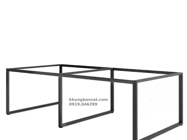 Chân sắt 25x50, khung chân sắt bàn cụm 4 người: PV- CN4K25