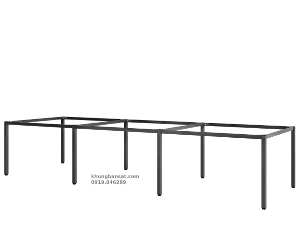 Chân sắt 40x40, Khung chân cụm bàn làm việc 6 chỗ: PV-C6V4