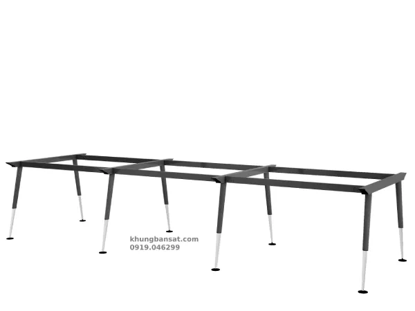 Chân sắt cone 2 tầng, khung chân sắt bàn cụm 6 người: PV- C6CA2