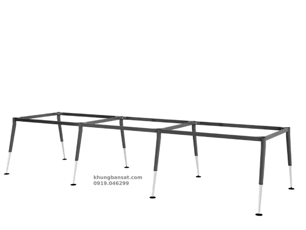 Chân sắt cone 2 tầng, bàn làm việc cụm, khung chân sắt bàn cụm 6 người: PV- C6C2