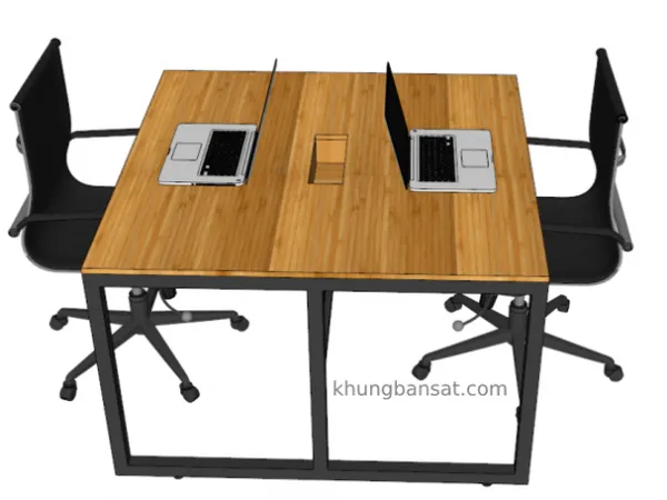 Chân kiềng 25x50, khung chân bàn cụm 2 người: PV-C2U25K