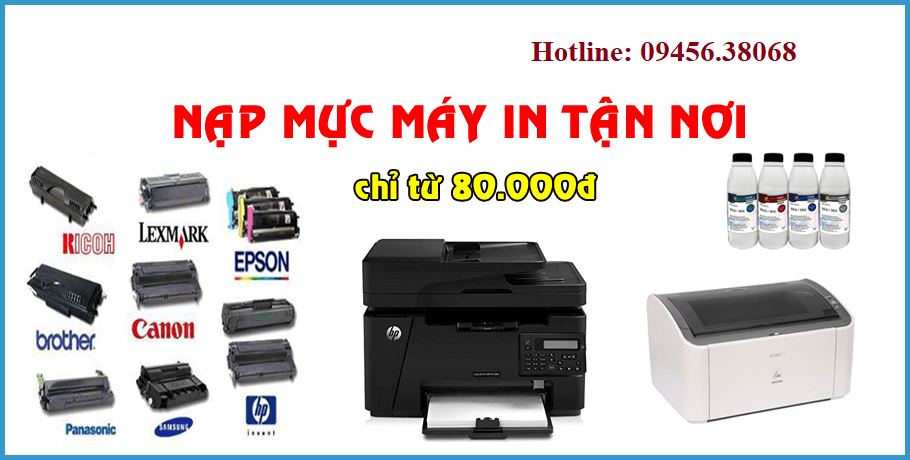 Báo giá nạp mực máy in quy nhơn Báo giá nạp mực máy in quy nhơn