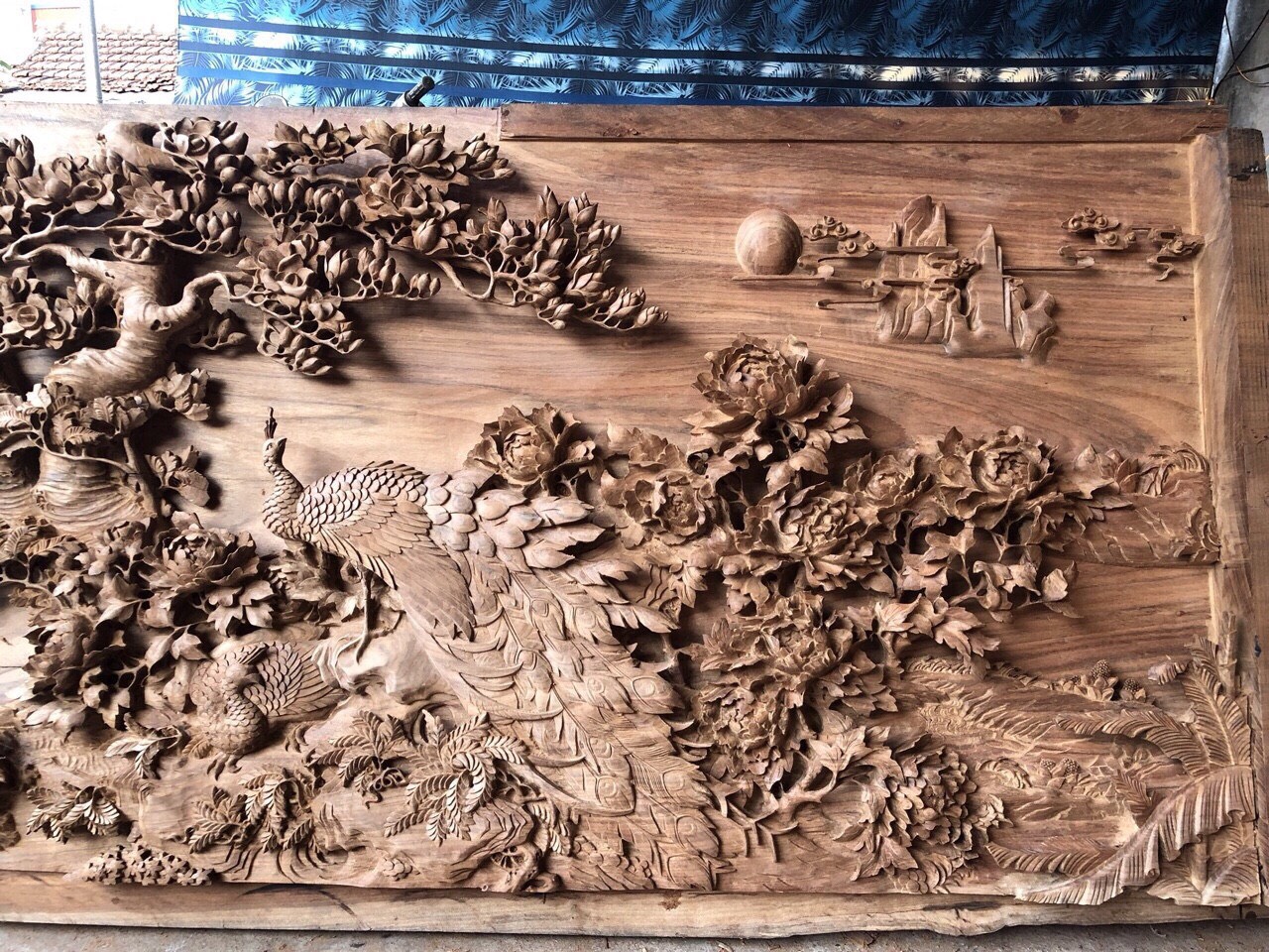 tranh gỗ phu thê viên mãn