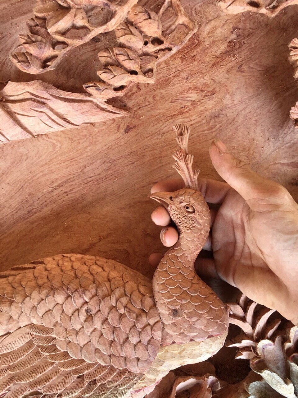 tranh gỗ phu thê viên mãn