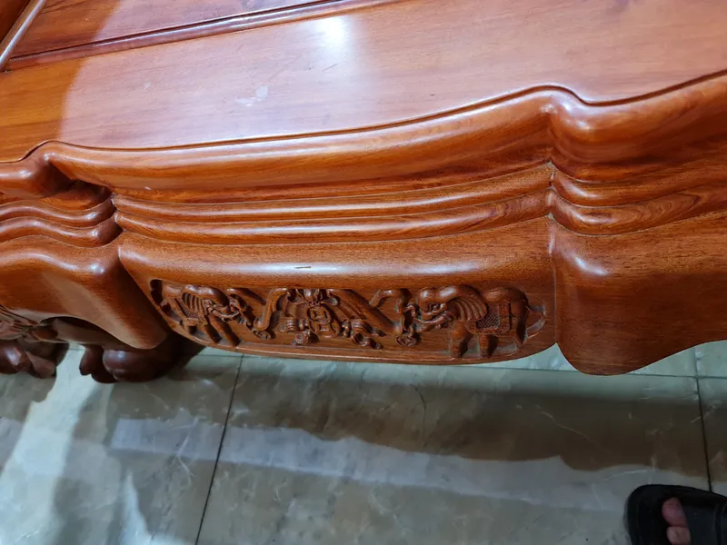 Bộ Bàn Ghế Voi Chiến Cột 13 - Gỗ Hương