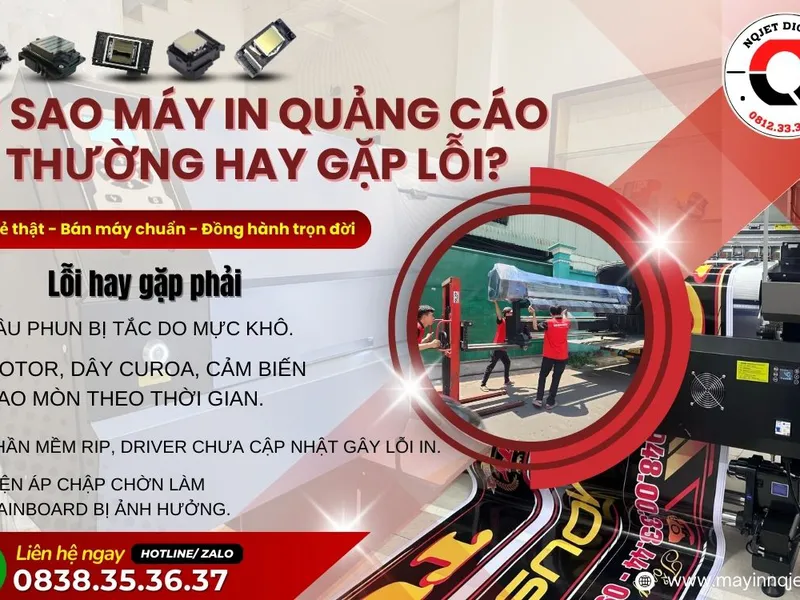 Lỗi thường gặp trên máy in quảng cáo và cách khắc phục tại nhà hiệu quả
