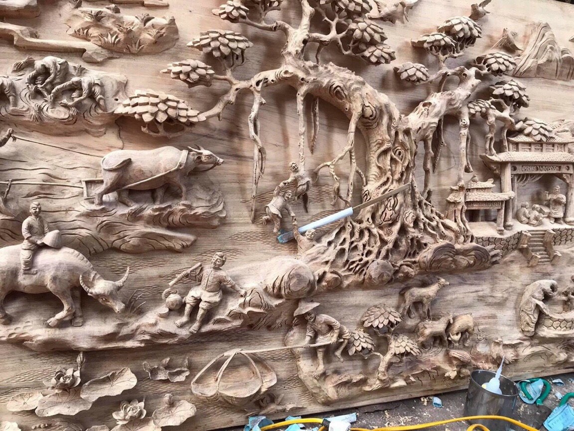 Tranh gỗ cao cấp Đồng quê