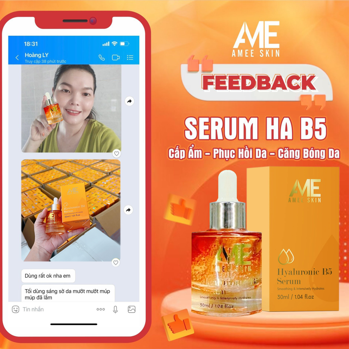 Serum siêu phục hồi HA- B5 Amee Skin