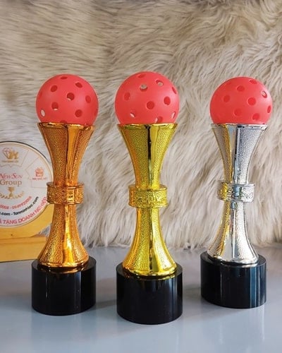 Cúp Pickleball Kim Loại Đế Pha Lê Đẹp