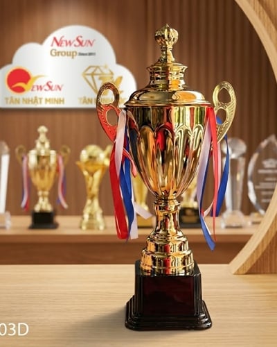 Cúp kim loại, cúp lưu niệm mạ vàng -3