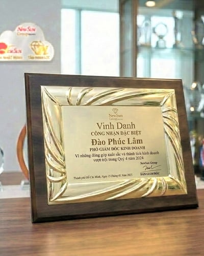 Bảng vinh danh kim loại đẹp Khung viền sọc